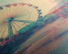 Carregar imagem no visualizador da galeria, Ferris Wheel, Theme Park, Carnival Rides, Canvas Print, Wall Hanging, Portrait Art, New Homeowner Gift, Modern Home Decor, Bookshelf Decor