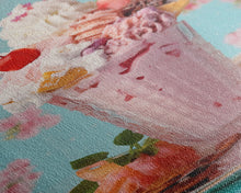 Load image into Gallery viewer, A Strawberry Sunday, Ice Cream Art, Framed Canvas Print, Ice Cream Parlor Decor, Icecream Shop Wall Art, MCM Style Decor, Kitchen decor