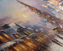 Cargar imagen en el visor de la galería, Christmas Tree In The Town Square - Winter Art - Christmas Gift Idea - Framed Canvas Print - Winter Wall Decor, Winter Print Christmas Decor