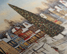 Cargar imagen en el visor de la galería, Christmas Tree In Town Square Framed Christmas Wall Art - Framed Christmas Art - Canvas Art - St. Nicholas - Winter Wonderland Centerpiece