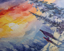 Carregar imagem no visualizador da galeria, A Christmas Day Hike - Winter Wonderland Framed Canvas Print - Christmas Decor - Christmas Oil Painting - Holiday Wall Art Painting