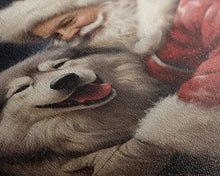Cargar imagen en el visor de la galería, Santa Claus and his Alaskan Malamute, Christmas Wall Art, Dog Gift, Christmas Dog, Winter Wall Art, Santa Decor, Santa Art Print