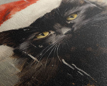 Cargar imagen en el visor de la galería, Christmas Cat In A Christmas Hat, Farmhouse Christmas, Farmhouse Decor, Framed Canvas Print, Seasonal Wall Art, Winter Decor, Christmas Art