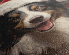 Carregar imagem no visualizador da galeria, Cute Border Collie In A Santa Hat, Framed Canvas Print, Christmas Decor, Holiday Decor, Seasonal Wall Decor, Farmhouse Christmas