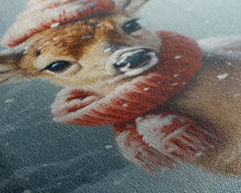 Carregar imagem no visualizador da galeria, Cute Christmas Deer - Farmhouse Christmas Decor - Fawn Dressed For Christmas - Xmas Decor - Christmas Wall Art- Holiday Decorations