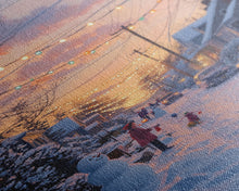 Load image into Gallery viewer, Cozy Neighborhood Christmas Evening with Snowmen and Festive Lights, Perfect for Framed Canvas Print and Holiday Wall Art