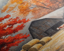 Cargar imagen en el visor de la galería, Fall Decor, Barn Amongst The Falling Leaves, Farmhouse Decor, Fall Art, Autumn Decor, Thanksgiving Seasonal Wall Art