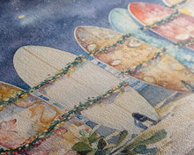 Cargar imagen en el visor de la galería, Christmas Surfboards On A Snowy Beach, Framed Canvas Print, Tropical / Nautical Christmas Art or Gift Idea, Christmas Poster