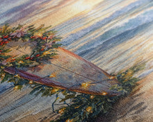 Load image into Gallery viewer, Beach Christmas Decor, Framed Canvas Print, Christmas At The Beach, Nautical / Tropical Holiday Wall Art