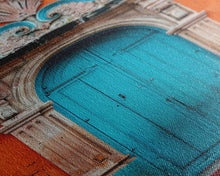 Cargar imagen en el visor de la galería, Change1 Mexican Wall Art, Colorful Mexican Door Architecture Painting Framed Canvas Print, Traditional Hacienda Architecture, Ready To Hang