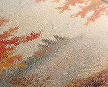 Carregar imagem no visualizador da galeria, Canvas Print of Serene Autumn Path with Misty Background, Fall Wall Art, Seasonal Decor, Gift Idea, Modern Farmhouse, Autumn Landscape