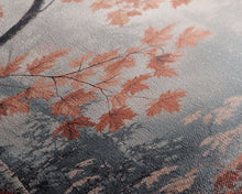 Carregar imagem no visualizador da galeria, Framed Canvas Print of Fall Leaves on Branches in Misty Forest, Moody Landscape Wall Art, Fall Decor, Gift Idea, Farmhouse Seasonal Art