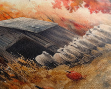 Carregar imagem no visualizador da galeria, Framed Canvas Print Autumn Farm with Sheep and Pumpkins, Perfect Fall Decor, Rustic Country Home Wall Art, Seasonal Autumn Canvas Print