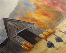 Carregar imagem no visualizador da galeria, Framed Canvas Print Rustic Barn with Pumpkins and Turkeys, Perfect Autumn Farmhouse Decor, Fall Wall Art, Country Autumn Scene