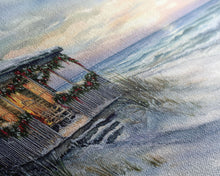 Load image into Gallery viewer, Beach Christmas decor Framed Canvas Print winter wonderland cabin Christmas vacation decor coastal Christmas wall art holiday gift idea