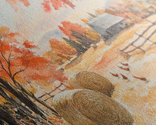 Load image into Gallery viewer, Autumn farmhouse decor Canvas Print fall landscape with barn and chickens harvest season gift idea rustic fall wall art holiday home decor