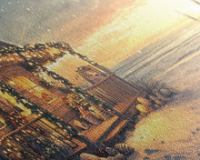 Cargar imagen en el visor de la galería, Christmas beach house decor, coastal holiday home art, seaside Christmas wall art, festive beach house print, framed canvas print