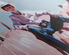 Load image into Gallery viewer, Black And White Cowboy Framed Canvas Print Moody Landscape Fall Art Above Sofa Decor Rustic Western Cowboy Autumn Wall Art