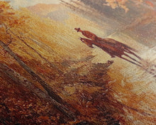 Load image into Gallery viewer, Black white cowboy riding toward snow-covered mountains, Framed Canvas Print, minimalist winter wall art, moody landscape, western decor