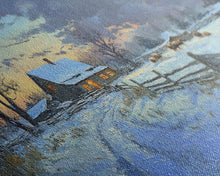 Load image into Gallery viewer, Beautiful Winter Snowy Farm Framed Canvas Print Rustic Christmas Decor, Christmas Wall Art and Holiday Art Prints, Gift Home Decor