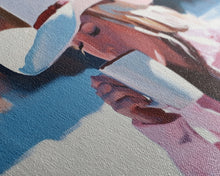 Load image into Gallery viewer, Cowgirl Enjoying A Cup of Coffee, Framed Canvas Print, Winter Wall Art, Pink Decor, Gift For Her, Seasonal Winter Home Decor