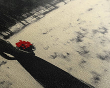 Carregar imagem no visualizador da galeria, Framed Canvas Print misty forest pathway surrounded by vibrant autumn foliage, serene landscape wall art for fall or rustic home decor