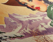 Carregar imagem no visualizador da galeria, Framed Canvas Print winter wonderland scene, snow-covered trees and a peaceful horizon, serene holiday wall art ideal rustic Christmas decor