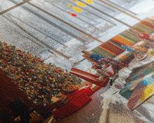 Cargar imagen en el visor de la galería, Fall Festival Sunset Framed Canvas Print, Autumn Farmhouse Decor, Rustic Country Landscape Art, Fall Gift Idea, Seasonal Wall Art