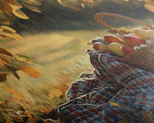 Load image into Gallery viewer, Basket of Apples Framed Canvas Print, Cozy Fall Farmhouse Wall Art, Country Autumn Decor, Best Gift for Her, Seasonal Harvest Scene Art