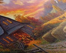 Load image into Gallery viewer, Cozy Barn at Sunset Framed Canvas Print, Fall Harvest Wall Art, Country Farmhouse Autumn Decor, Seasonal Gift Idea Best Fall Wall Art