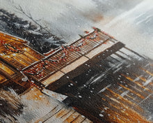 Load image into Gallery viewer, Beach house porch with Christmas garland and seashells, Framed Canvas Print festive tropical decorations, perfect coastal Christmas wall art