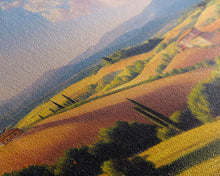 Load image into Gallery viewer, Beautiful Italian Villa and Countryside, Extra Large Wall Art, Framed Panoramic Canvas Print, Framed Wall Decor