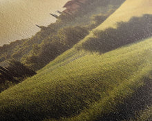 Load image into Gallery viewer, Italian Countryside at Sunset, Extra Large Wall Art, Framed Panoramic Canvas Print, Framed Wall Decor