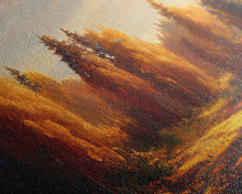 Carregar imagem no visualizador da galeria, A Forest In Autumn, Fall Decor, Extra Large Wall Art, Framed Panoramic Canvas Print, Framed Wall Decor