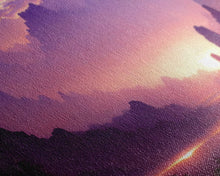 Carregar imagem no visualizador da galeria, A Beautiful Mountain Scene at Sunset, Extra Large Wall Art, Framed Panoramic Canvas Print, Framed Wall Art