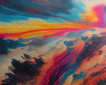 Load image into Gallery viewer, Beautiful Panoramic Watercolor Sunset, Extra Large Wall Art, Framed Panoramic Canvas Print, Framed Wall Art