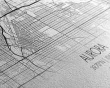 Load image into Gallery viewer, Aurora Street Map, Colorado Map, Map Print, Modern Art, Wall Art, Canvas Print, College Apartment, Colorado Wall Art, Mom Birthday Gift