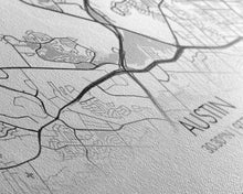 Carregar imagem no visualizador da galeria, Austin Street Map, Texas Map, Map Print, Modern Art, Wall Art, Canvas Print, Teen Girl Room Décor, Gift For Coworker, Bookshelf Décor