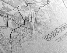 Load image into Gallery viewer, Birmingham Street Map, Alabama Map, Map Print, Modern Art, Wall Art, Canvas Print, Hometown Gifts, Entryway Décor, Farmhouse Wall Art