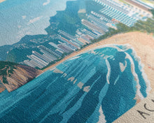 Carregar imagem no visualizador da galeria, Acapulco, Chile Panoramic Beach Print, Vacation Gift, Chile Wall Art, Beach Painting, Beach Decor, Beach Painting