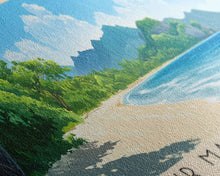 Carregar imagem no visualizador da galeria, Air Manis Beach, Indonesia Panoramic Beach Print, Vacation Gift, Indonesia Wall Art, Framed Canvas Print, Framed Beach Painting