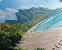 Carregar imagem no visualizador da galeria, Akapa Beach, Cook Islands Panoramic Print, Vacation Gift, Cook Islands Wall Art, Beach Painting, Beach Decor, Beach Or Lakehouse Art