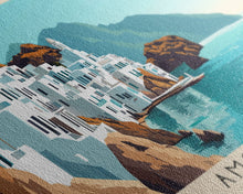 Load image into Gallery viewer, Amorgos, Greece Panoramic Print, Vacation Gift, Greece Wall Art, Beach Painting, Beach Decor, Large Wall Art, Wood Frame Art