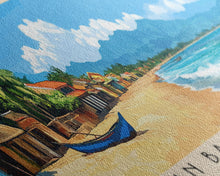 Load image into Gallery viewer, An Bang Beach, Hoi An, Vietnam Panoramic Beach Print, Vacation Gift, Hoi An, Vietnam Wall Art, Framed Canvas Print, Framed Beach Painting