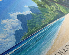 Load image into Gallery viewer, Anaoke Beach, Cook Islands Panoramic Beach Print, Vacation Gift, Cook Islands Wall Art, Beach Painting, Beach Decor, Beach Painting
