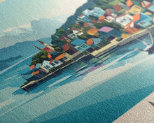 Load image into Gallery viewer, Ancud, Chile Panoramic Print, Vacation Gift, Chile Wall Art, Beach Painting, Beach Decor, Large Wall Art, Wood Frame Art