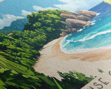 Load image into Gallery viewer, Anse Georgette, Seychelles Panoramic Beach Print, Vacation Gift, Seychelles Wall Art, Framed Canvas Print, Framed Beach Painting