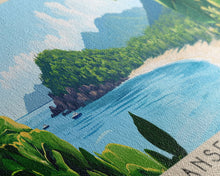 Load image into Gallery viewer, Anse Soleil, Seychelles Panoramic Beach Print, Vacation Gift, Seychelles Wall Art, Framed Canvas Print, Framed Beach Painting