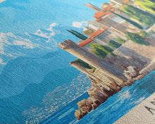 Load image into Gallery viewer, Antibes, France Panoramic Beach Print, Vacation Gift, France Wall Art, Beach Painting, Beach Decor, Beach Painting