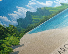 Load image into Gallery viewer, Aroa Beach, Cook Islands Panoramic Beach Print, Vacation Gift, Cook Islands Wall Art, Beach Painting, Beach Decor, Beach Painting
